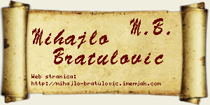 Mihajlo Bratulović vizit kartica